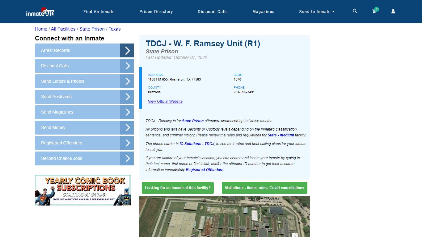 TDCJ - Ramsey Unit & Inmate Search - Rosharon, TX