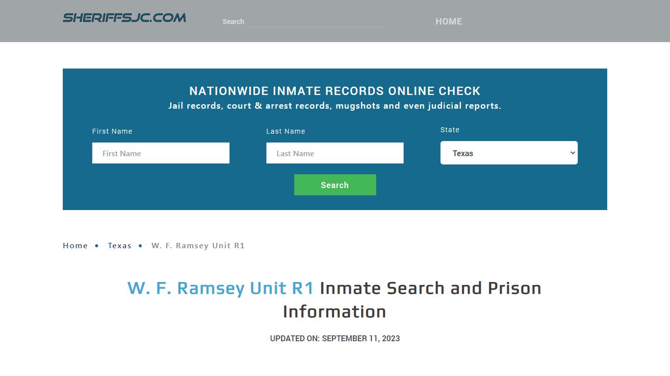 W. F. Ramsey Unit R1 Inmate Search, Visitation, Phone no. & Mailing ...